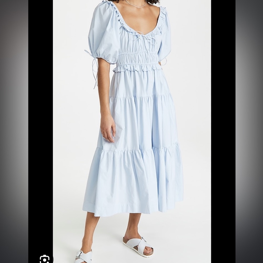 En Saison Poplin Tiered Midi Dress